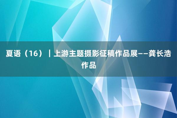 夏语（16）｜上游主题摄影征稿作品展——龚长浩作品