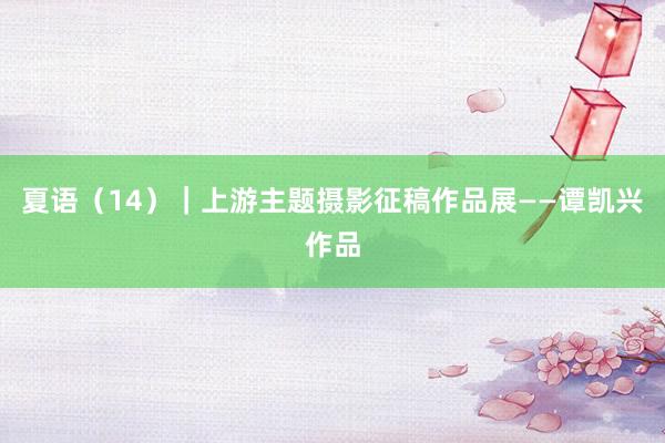夏语（14）｜上游主题摄影征稿作品展——谭凯兴作品