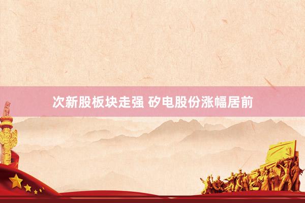 次新股板块走强 矽电股份涨幅居前