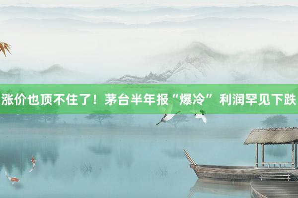 涨价也顶不住了！茅台半年报“爆冷” 利润罕见下跌