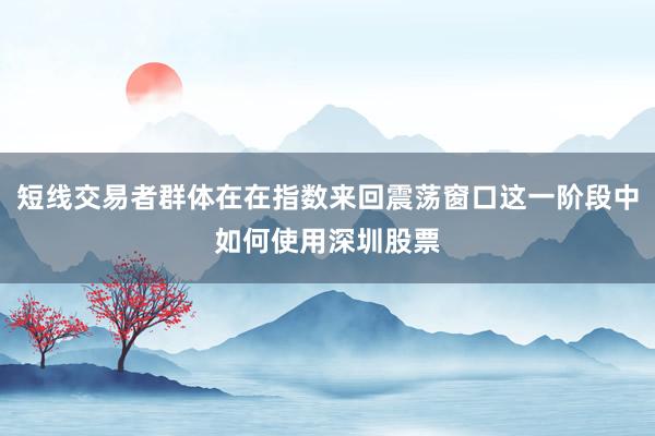 短线交易者群体在在指数来回震荡窗口这一阶段中如何使用深圳股票