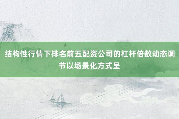 结构性行情下排名前五配资公司的杠杆倍数动态调节以场景化方式呈