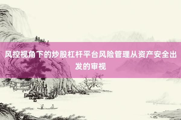 风控视角下的炒股杠杆平台风险管理从资产安全出发的审视