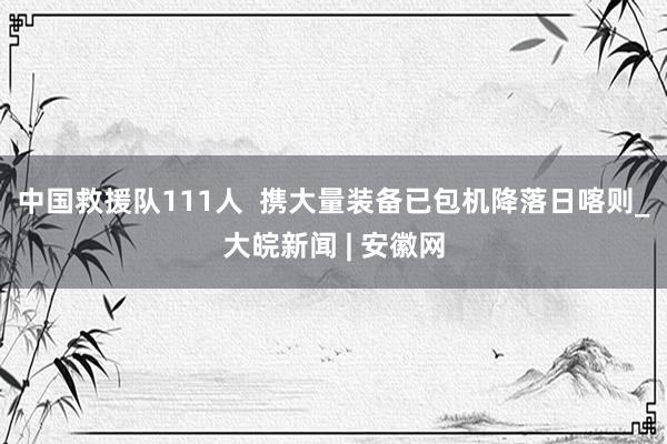 中国救援队111人  携大量装备已包机降落日喀则_大皖新闻 | 安徽网