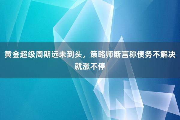 黄金超级周期远未到头，策略师断言称债务不解决就涨不停