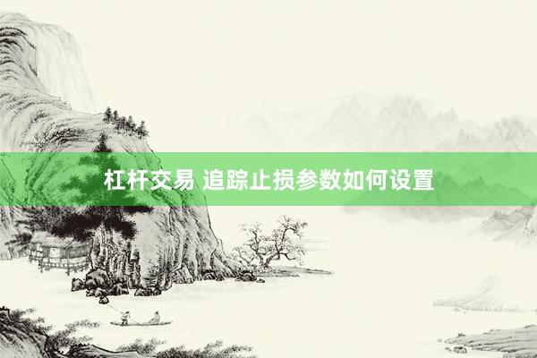 杠杆交易 追踪止损参数如何设置