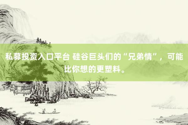 私募投资入口平台 硅谷巨头们的“兄弟情”，可能比你想的更塑料。