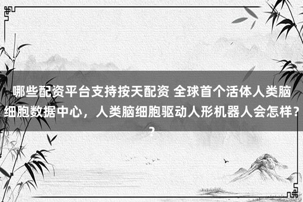 哪些配资平台支持按天配资 全球首个活体人类脑细胞数据中心,人类脑细胞驱动人形机器人会怎样?
