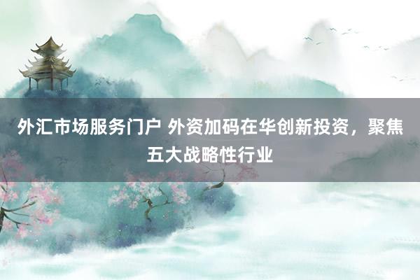 外汇市场服务门户 外资加码在华创新投资，聚焦五大战略性行业