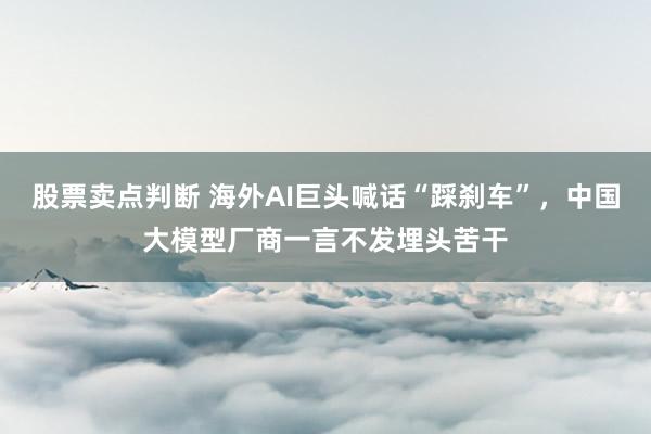 股票卖点判断 海外AI巨头喊话“踩刹车”，中国大模型厂商一言不发埋头苦干