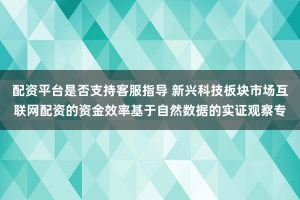 配资平台是否支持客服指导 新兴科技板块市场互联网配资的资金效率基于自然数据的实证观察专