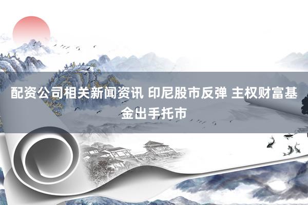 配资公司相关新闻资讯 印尼股市反弹 主权财富基金出手托市